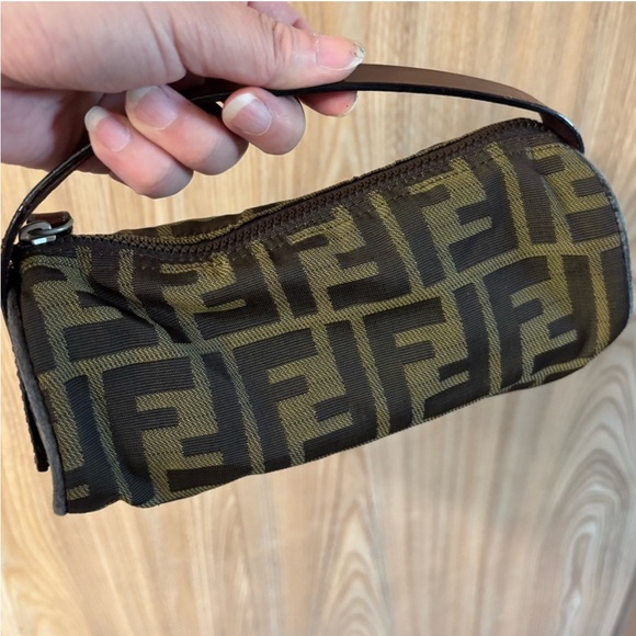 FENDI Zucca Vintage Mini Baguette Barrel Bag Top Handle Handbag RARE - Picture 3 of 16